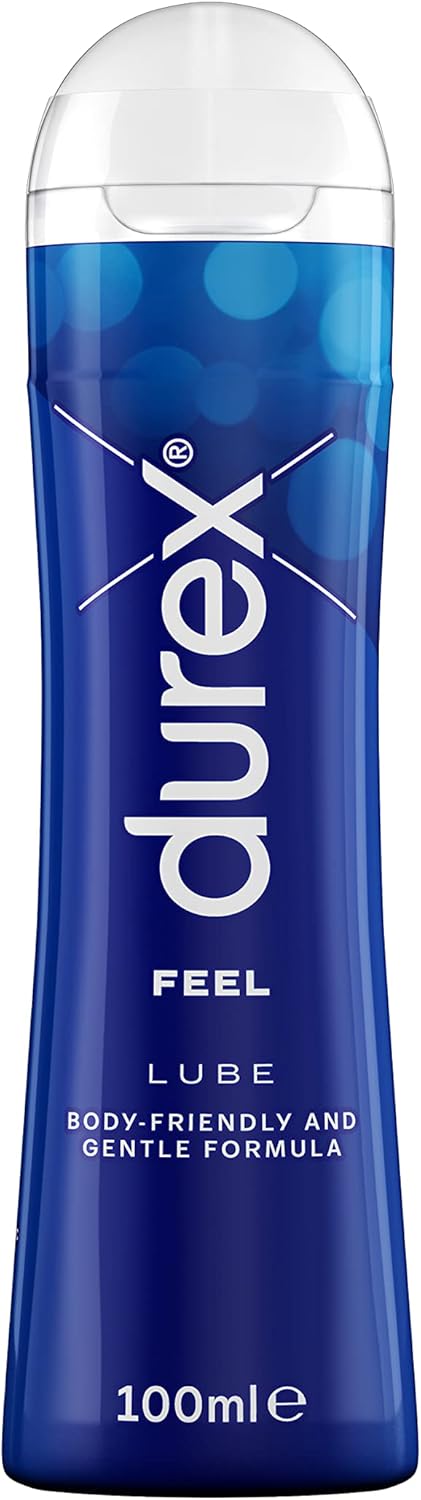 Durex Play Feel Water Based Lube, 100ml, Gentle, pH Friendly, Non Sticky, Non Staining, Unflavoured, Condom & Toy Compatible, Smooth Texture, Clinically Tested