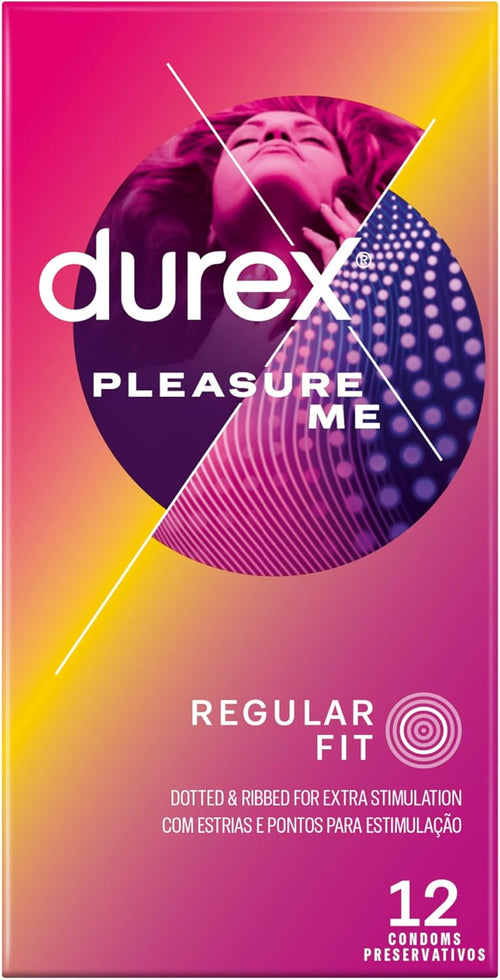 Durex Pleasure Me Condoms Ribbed & Dotted Regular Fit 12s
