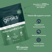 Ashwagandha KSM 66 Complex – 3000mg Enhanced with L-Tryptophan & Vitamin B6 (2 Month Supply) – Ashwagandha High Strength Capsules with 250mg Extract (Not Gummies or Powder) - Vegan, UK Made