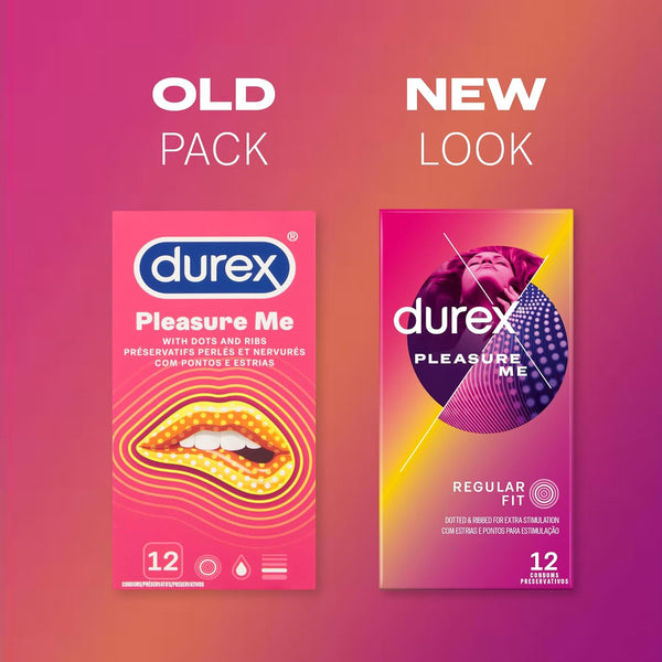 Durex Pleasure Me Condoms Ribbed & Dotted Regular Fit 12s
