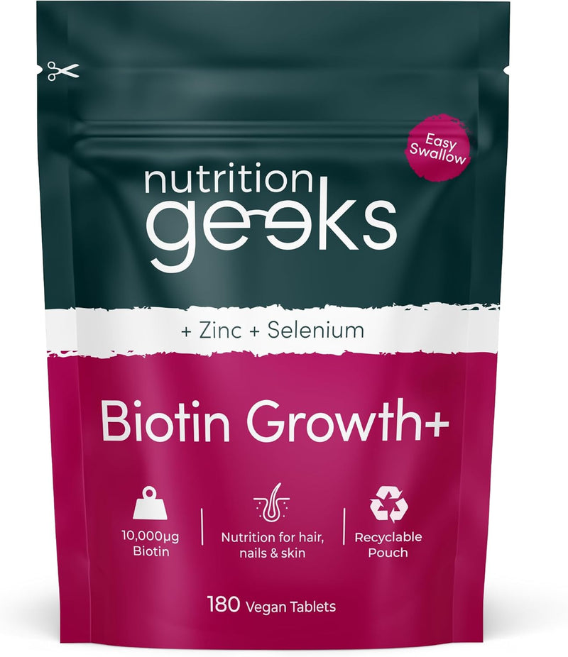 Biotin Hair Growth Supplement - 180 Vegan Tablets