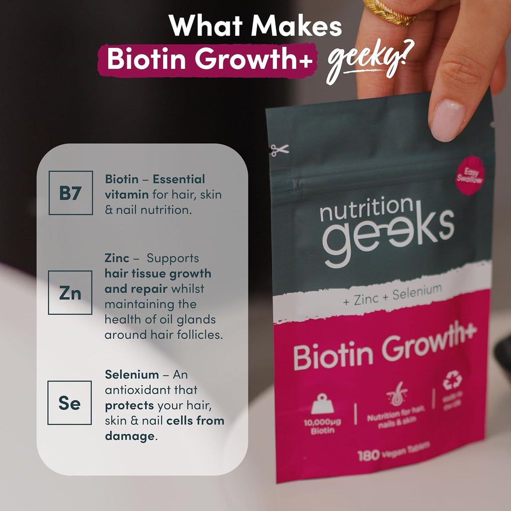 Biotin Hair Growth Supplement - 180 Vegan Tablets